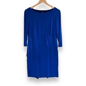 Tahari Arthur S. Levine-Size 6-Royal Blue-Sheath-Tiered-Layered-Dress-Cocktail